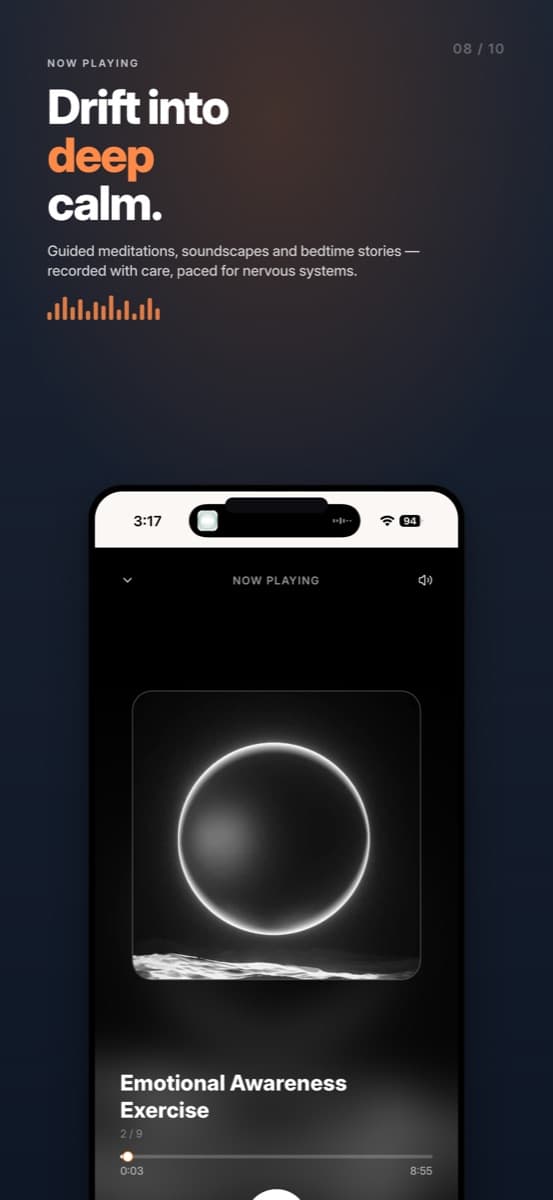 Mindtalk app — guided meditations, soundscapes, and bedtime stories